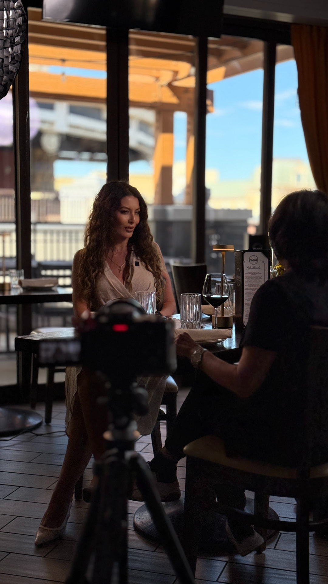Camera set up for the Milano interview