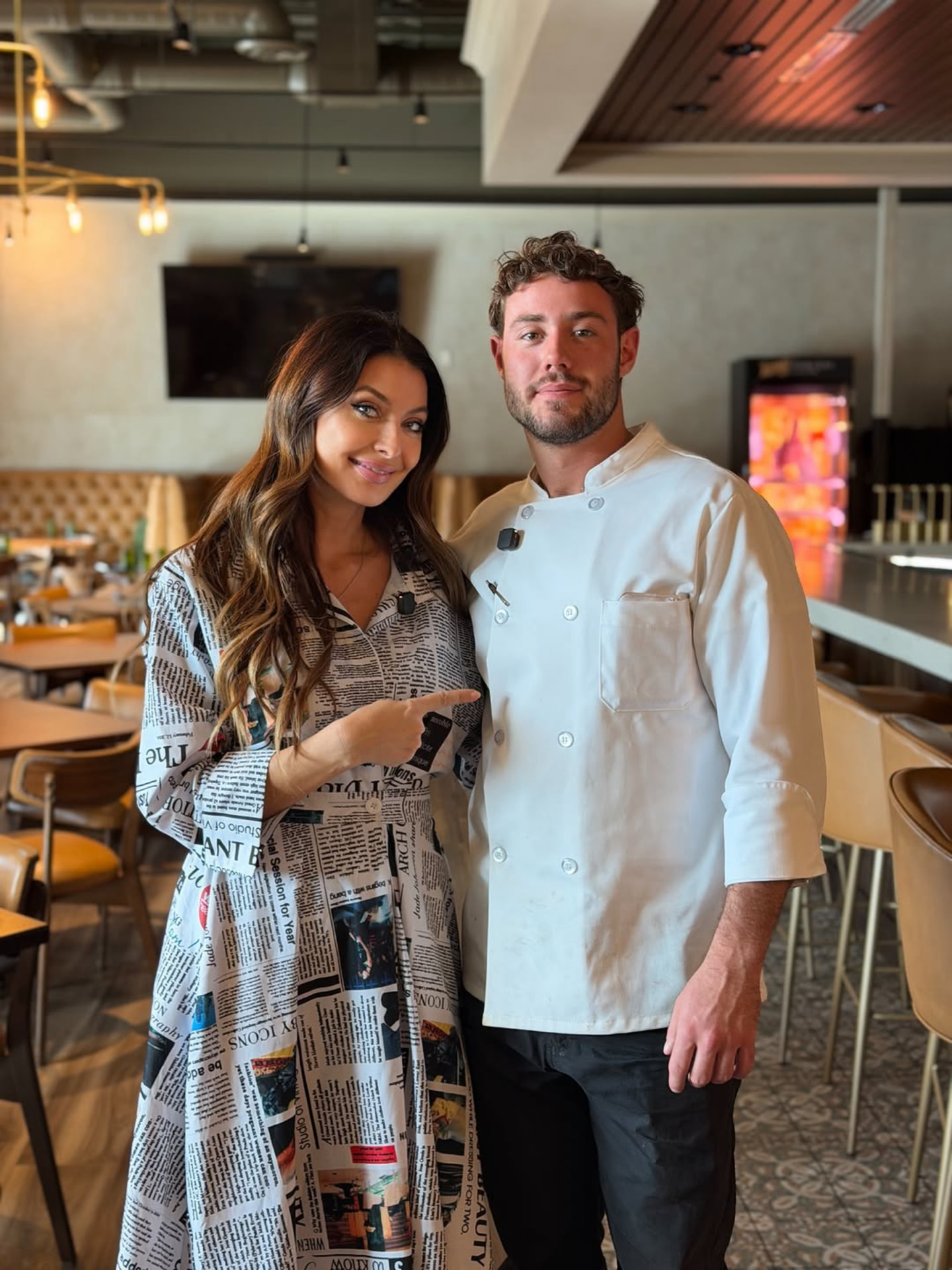 Catalina Magee with the chef at Florentine Cafe & Bakery