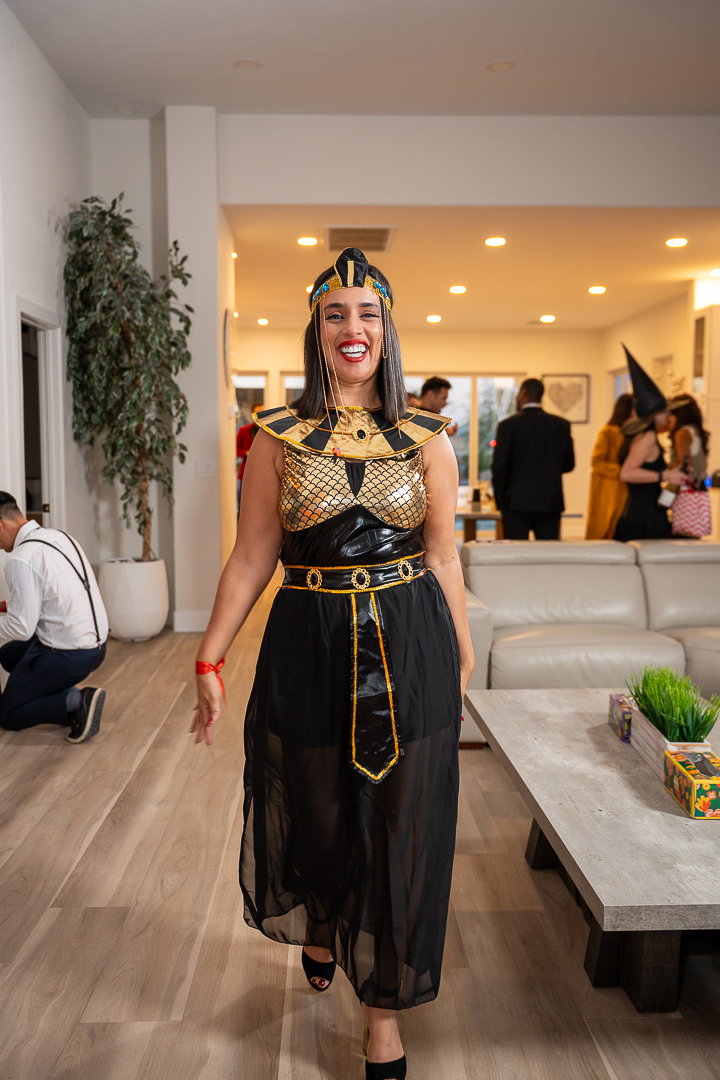 A guest in a Cleopatra costume at the REFC mixer